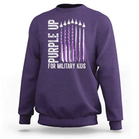 Purple Up For Military Kids Sweatshirt US Flag Military Child Support
