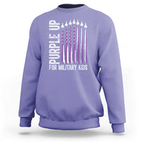 Purple Up For Military Kids Sweatshirt US Flag Military Child Support