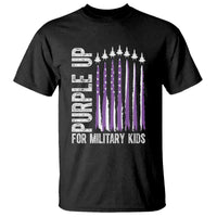 Purple Up For Military Kids T Shirt US Flag Military Child Support
