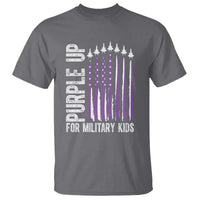Purple Up For Military Kids T Shirt US Flag Military Child Support
