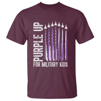 Purple Up For Military Kids T Shirt US Flag Military Child Support