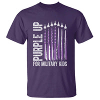 Purple Up For Military Kids T Shirt US Flag Military Child Support