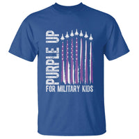 Purple Up For Military Kids T Shirt US Flag Military Child Support