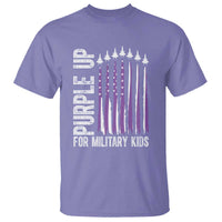 Purple Up For Military Kids T Shirt US Flag Military Child Support