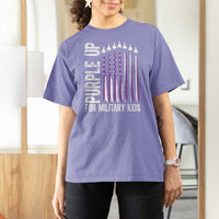 Purple Up For Military Kids T Shirt For Women US Flag Military Child Support