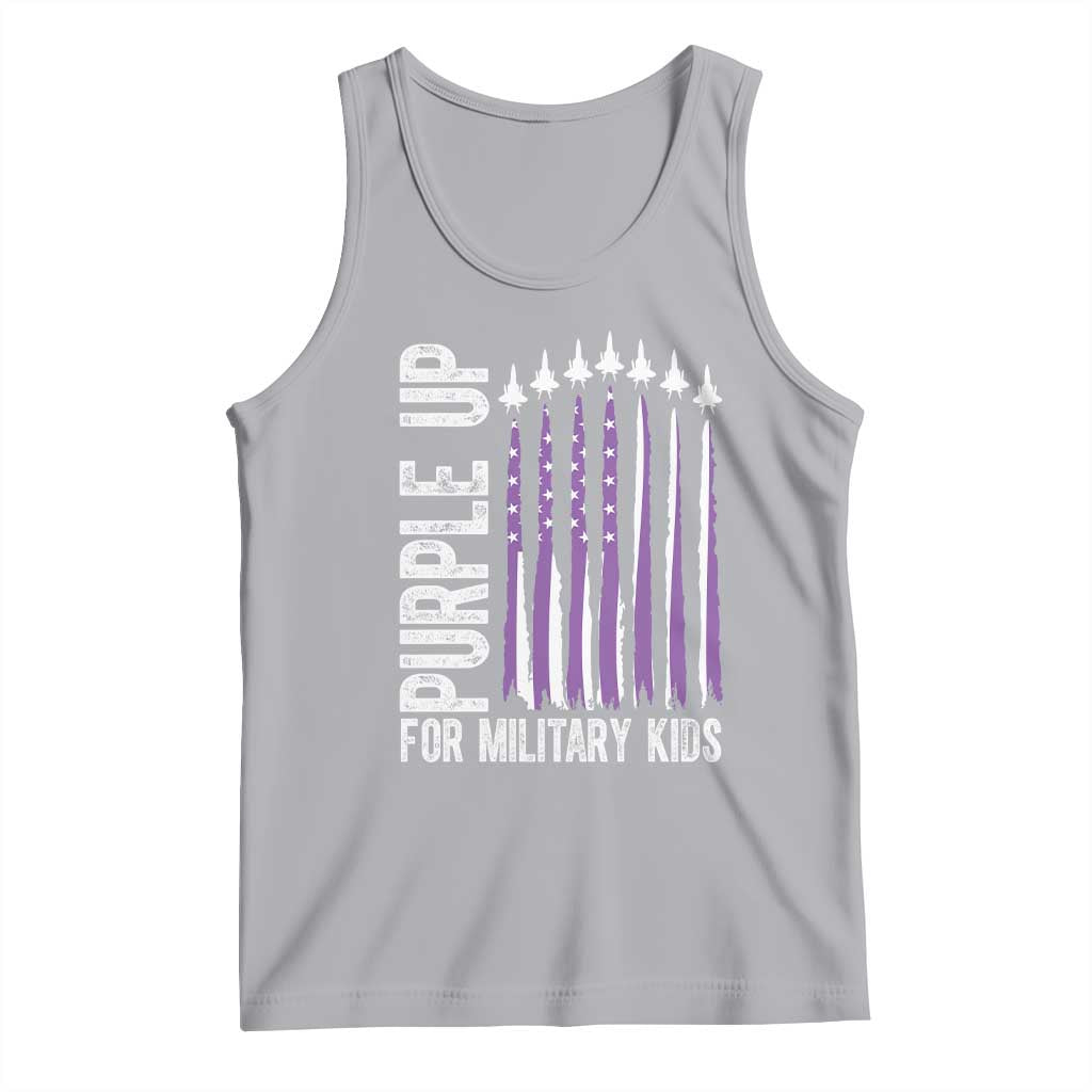 Purple Up For Military Kids Tank Top US Flag Military Child Support