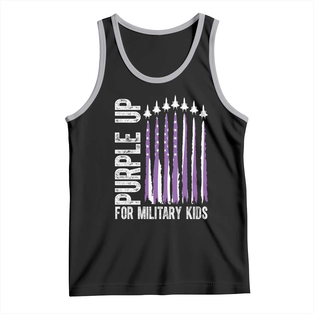 Purple Up For Military Kids Tank Top US Flag Military Child Support