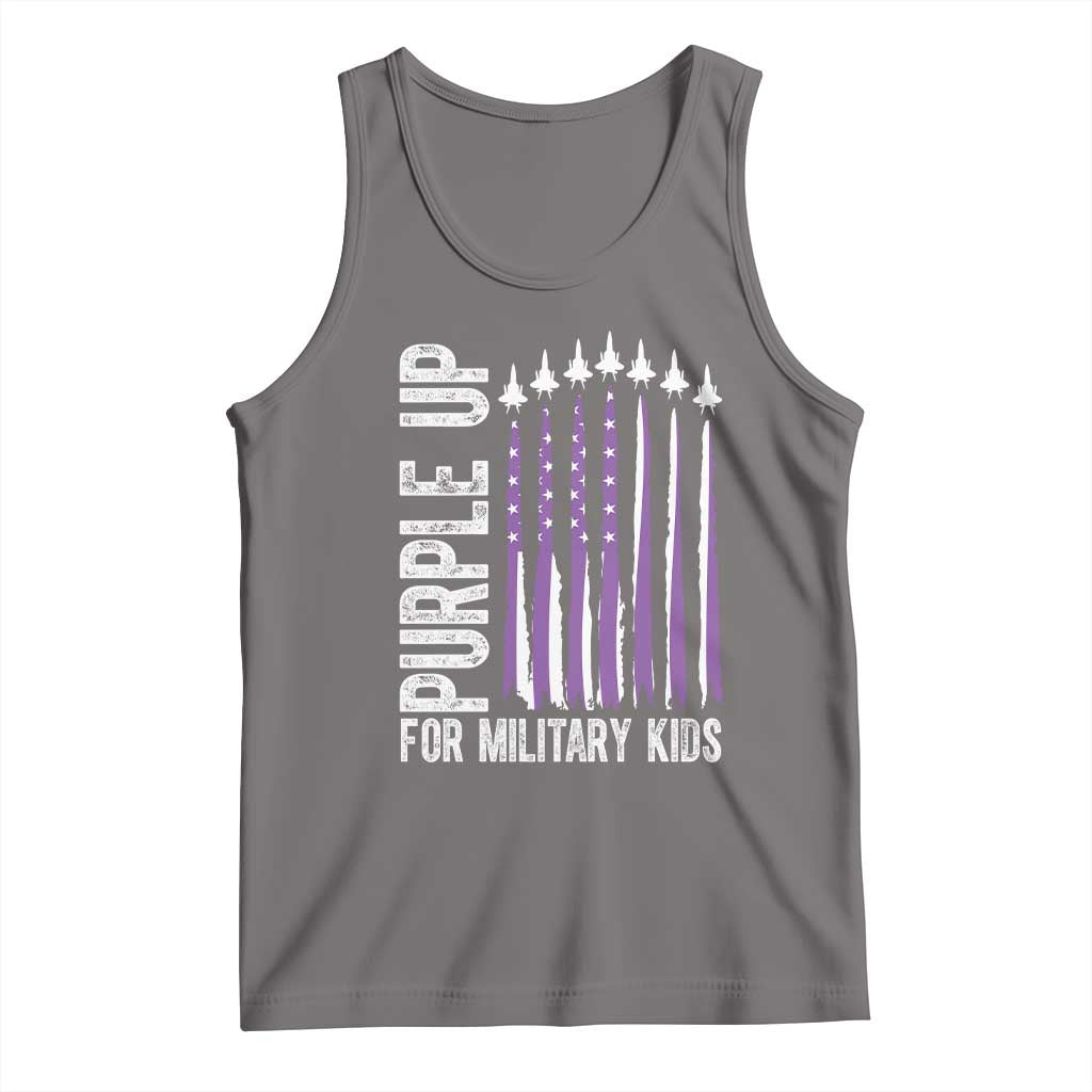 Purple Up For Military Kids Tank Top US Flag Military Child Support