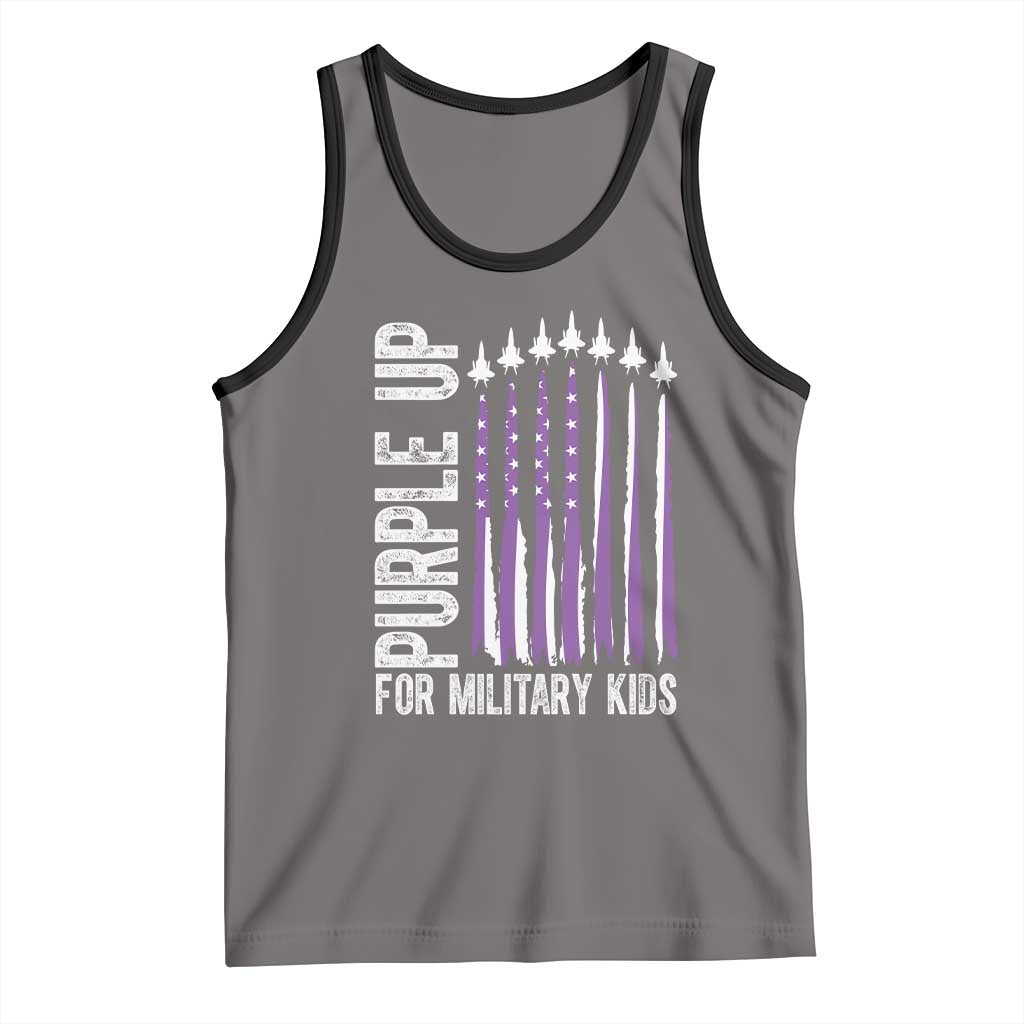 Purple Up For Military Kids Tank Top US Flag Military Child Support