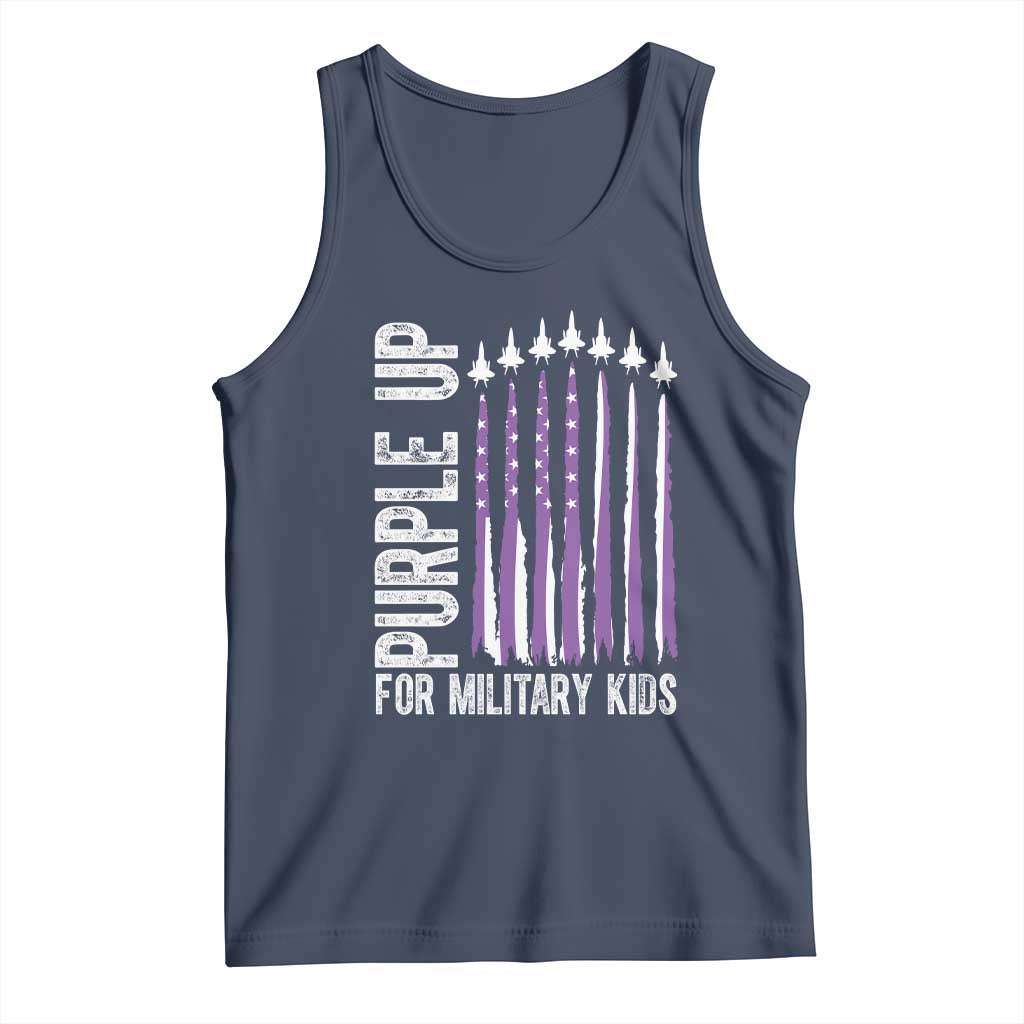 Purple Up For Military Kids Tank Top US Flag Military Child Support