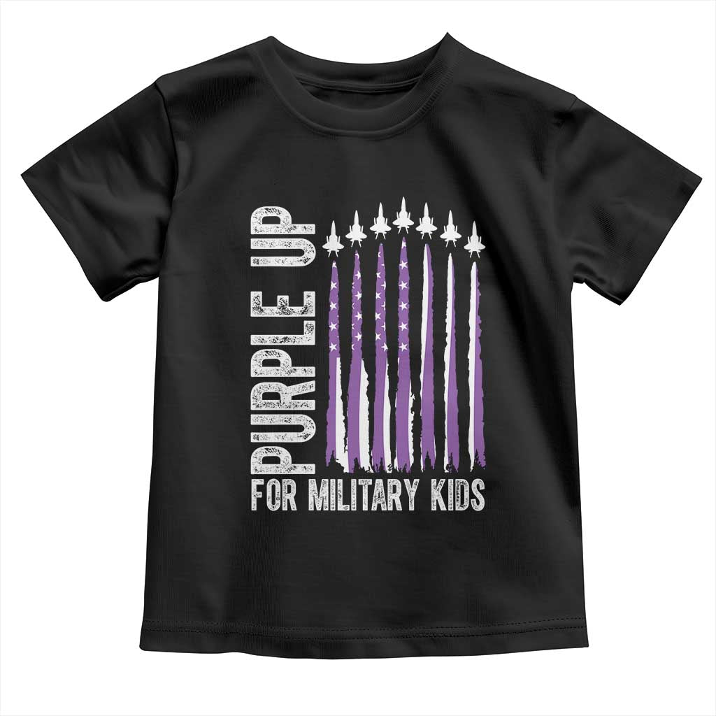 Purple Up For Military Kids Toddler T Shirt US Flag Military Child Support