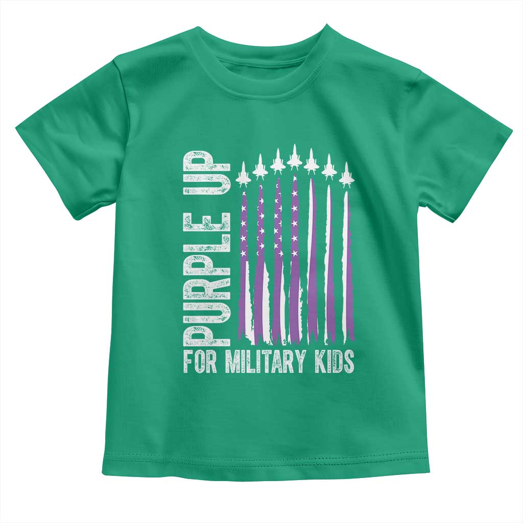 Purple Up For Military Kids Toddler T Shirt US Flag Military Child Support