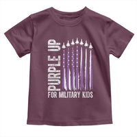 Purple Up For Military Kids Toddler T Shirt US Flag Military Child Support