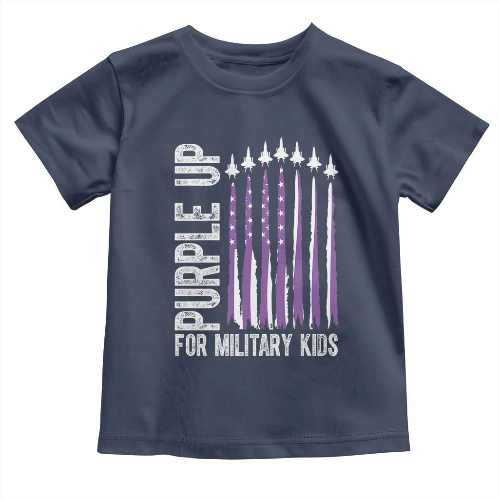 Purple Up For Military Kids Toddler T Shirt US Flag Military Child Support