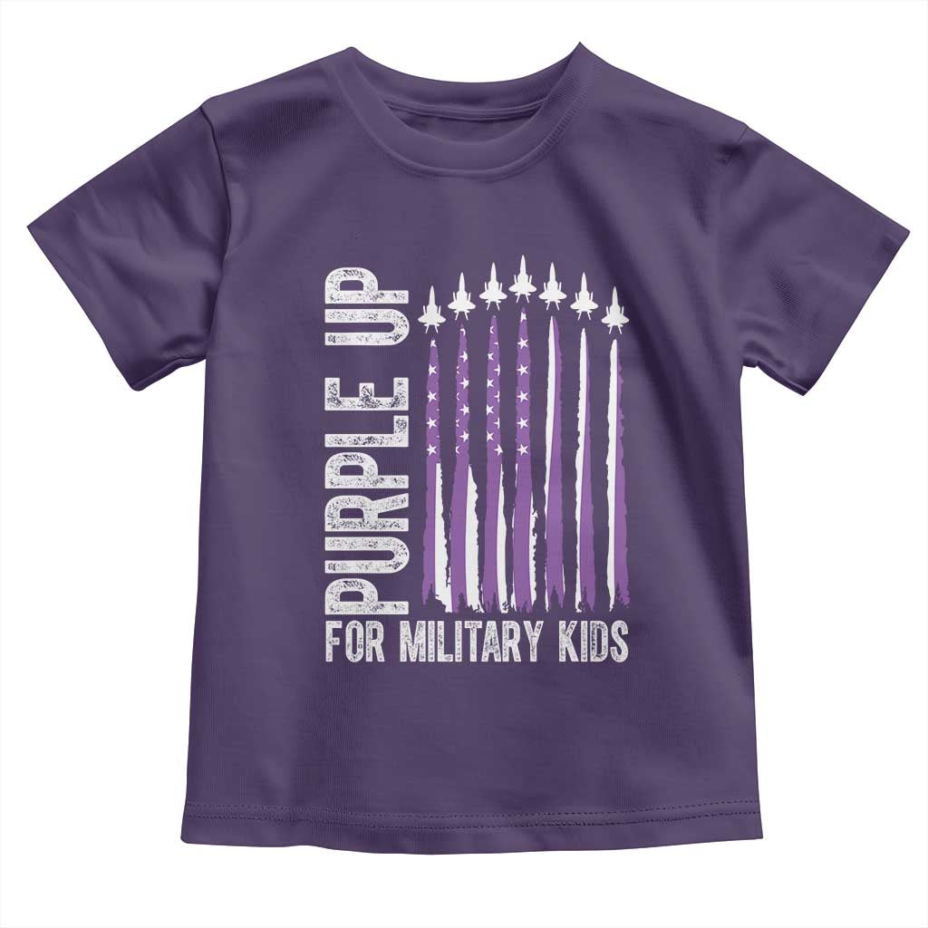 Purple Up For Military Kids Toddler T Shirt US Flag Military Child Support