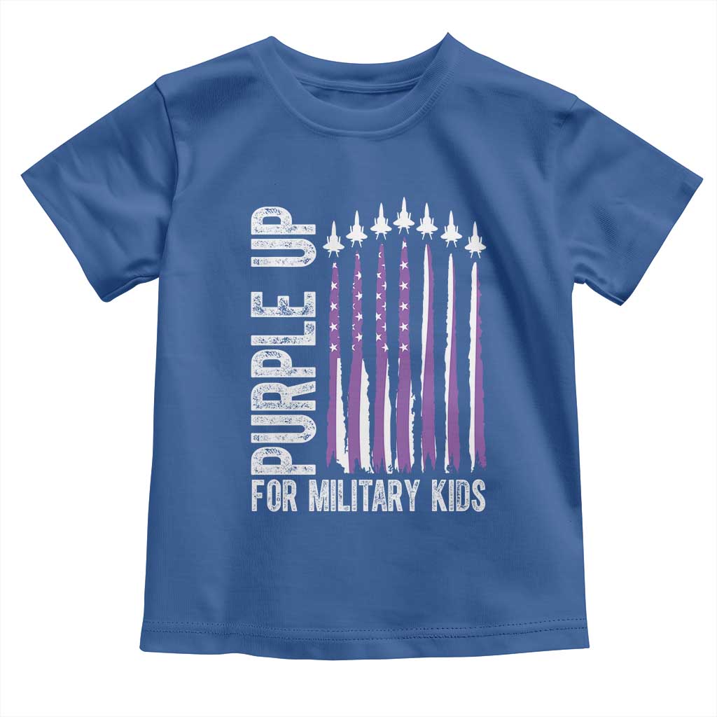 Purple Up For Military Kids Toddler T Shirt US Flag Military Child Support