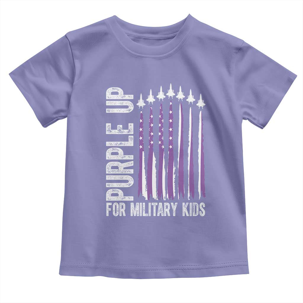 Purple Up For Military Kids Toddler T Shirt US Flag Military Child Support