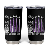 Purple Up For Military Kids Tumbler Cup US Flag Military Child Support