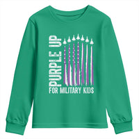 Purple Up For Military Kids Youth Sweatshirt US Flag Military Child Support