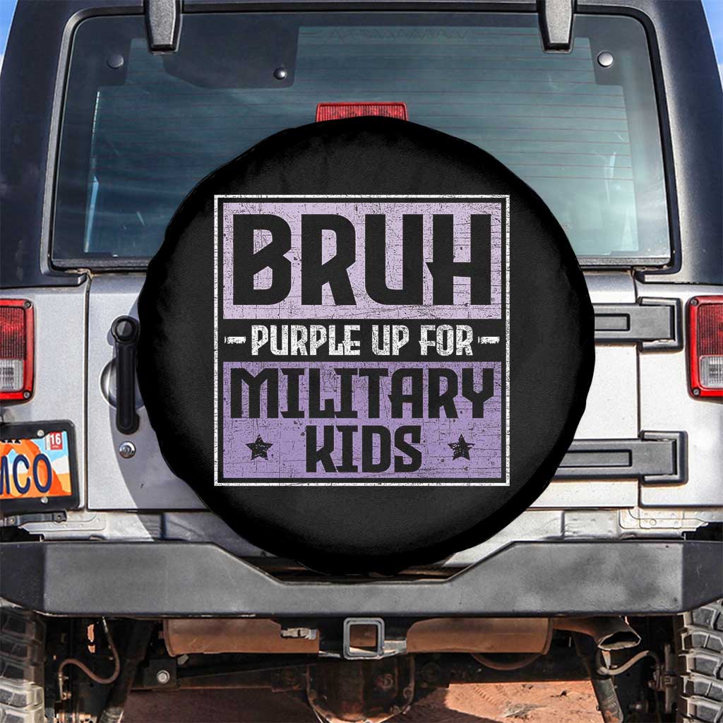 Bruh Purple Up For Military Kids Spare Tire Cover Support Military Kids