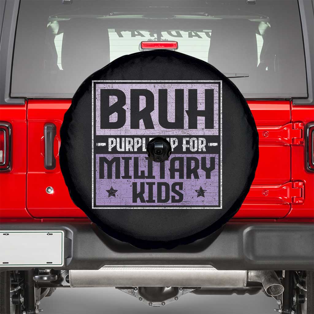 Bruh Purple Up For Military Kids Spare Tire Cover Support Military Kids