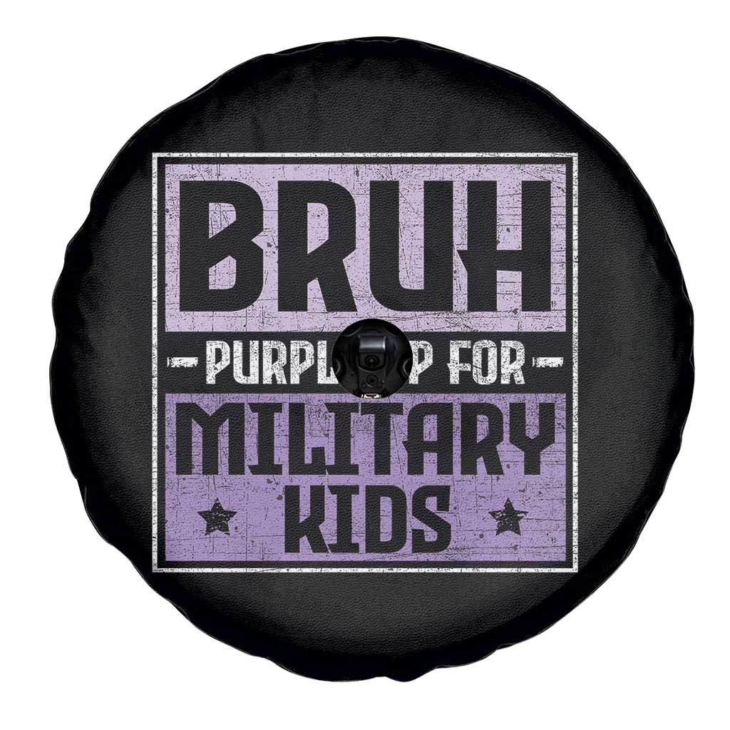 Bruh Purple Up For Military Kids Spare Tire Cover Support Military Kids