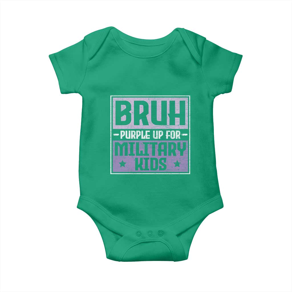 Bruh Purple Up For Military Kids Baby Onesie Support Military Kids