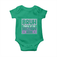 Bruh Purple Up For Military Kids Baby Onesie Support Military Kids