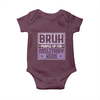 Bruh Purple Up For Military Kids Baby Onesie Support Military Kids