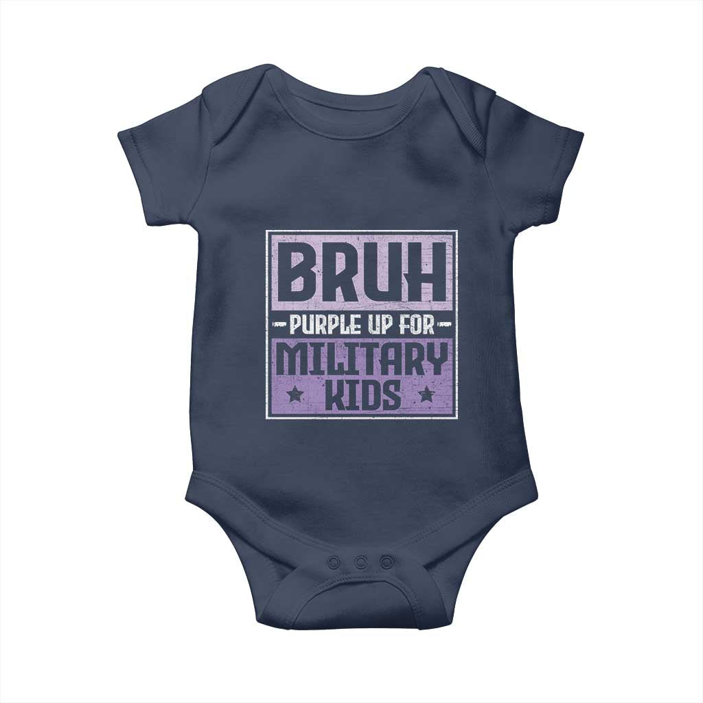 Bruh Purple Up For Military Kids Baby Onesie Support Military Kids