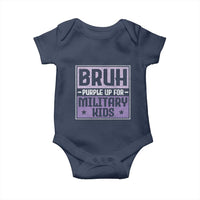 Bruh Purple Up For Military Kids Baby Onesie Support Military Kids