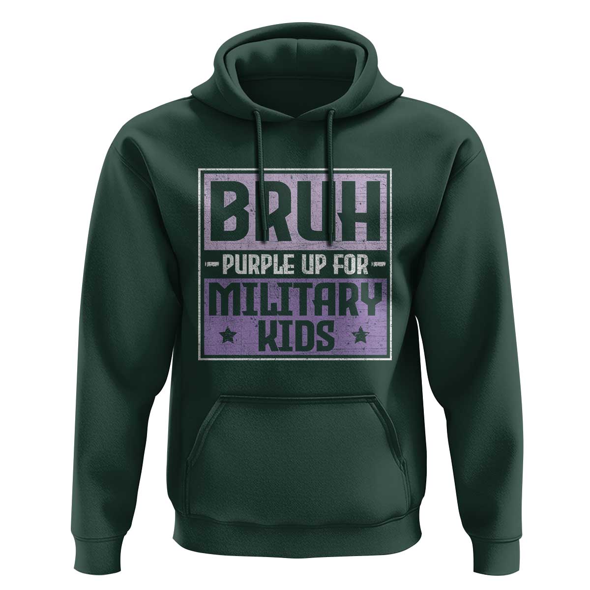 Bruh Purple Up For Military Kids Hoodie Support Military Kids