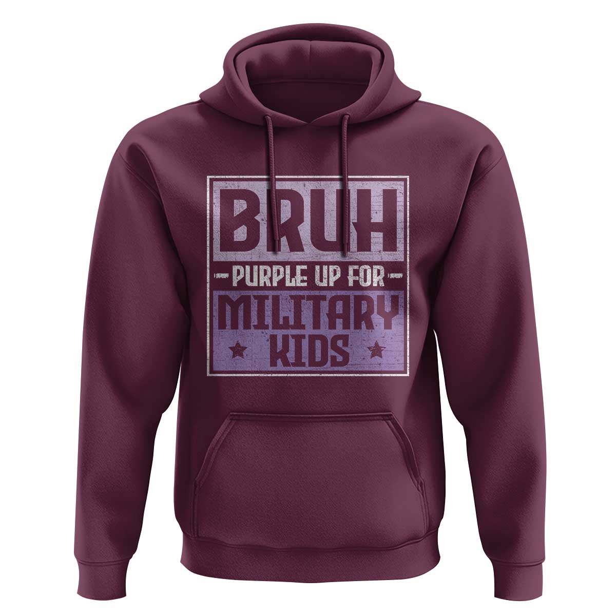 Bruh Purple Up For Military Kids Hoodie Support Military Kids