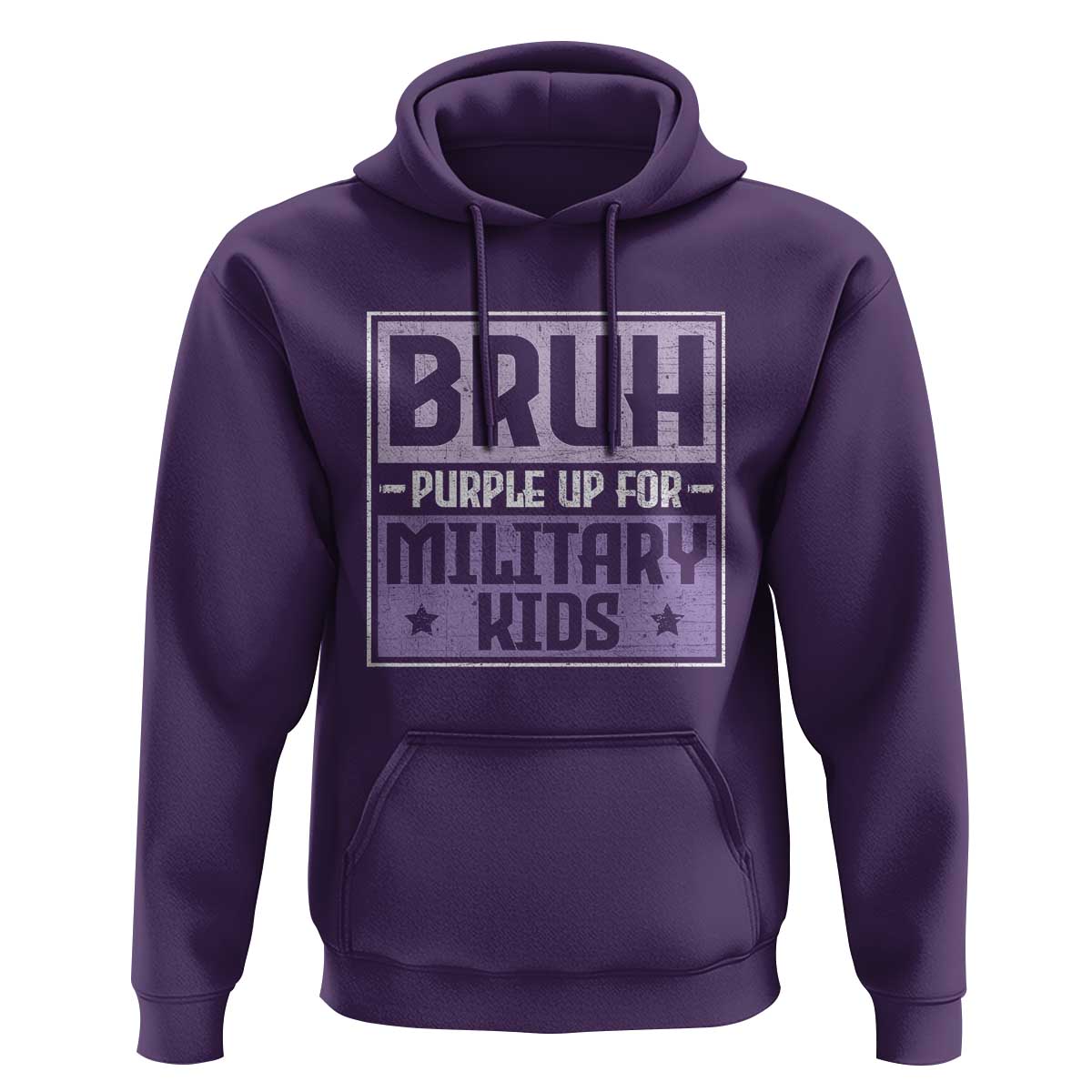 Bruh Purple Up For Military Kids Hoodie Support Military Kids
