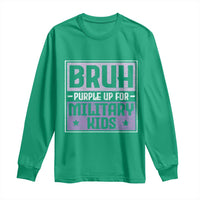 Bruh Purple Up For Military Kids Long Sleeve Shirt Support Military Kids