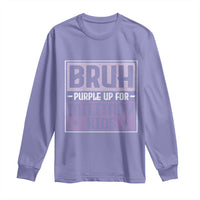 Bruh Purple Up For Military Kids Long Sleeve Shirt Support Military Kids