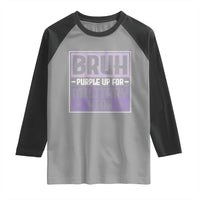 Bruh Purple Up For Military Kids Raglan Shirt Support Military Kids