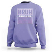 Bruh Purple Up For Military Kids Sweatshirt Support Military Kids