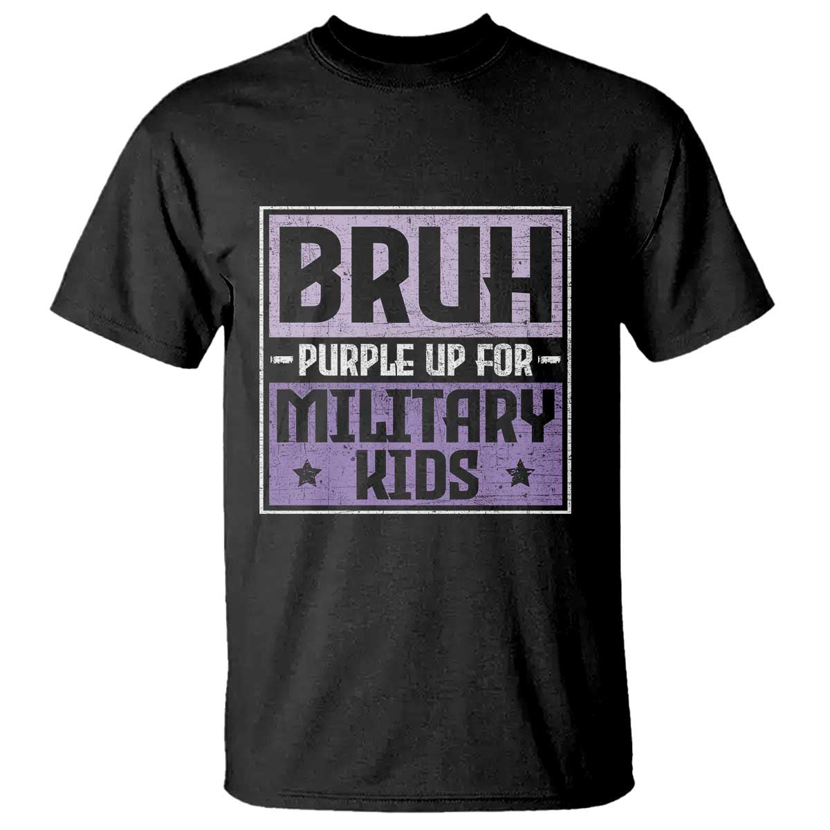 Bruh Purple Up For Military Kids T Shirt Support Military Kids