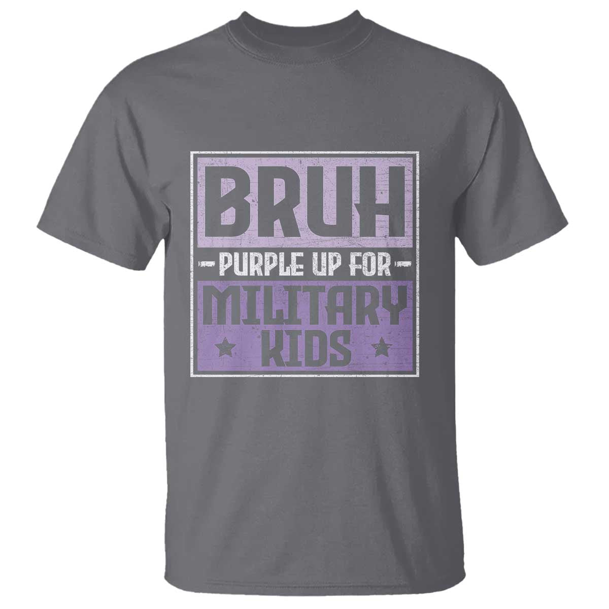 Bruh Purple Up For Military Kids T Shirt Support Military Kids