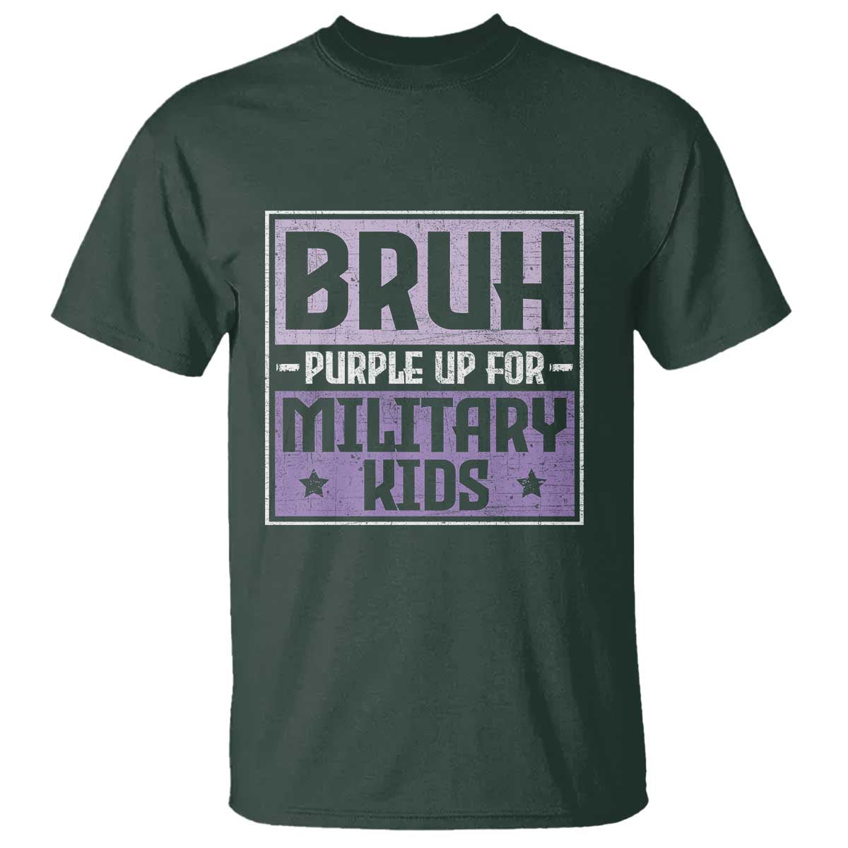 Bruh Purple Up For Military Kids T Shirt Support Military Kids