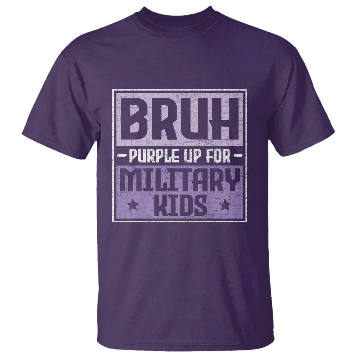 Bruh Purple Up For Military Kids T Shirt Support Military Kids