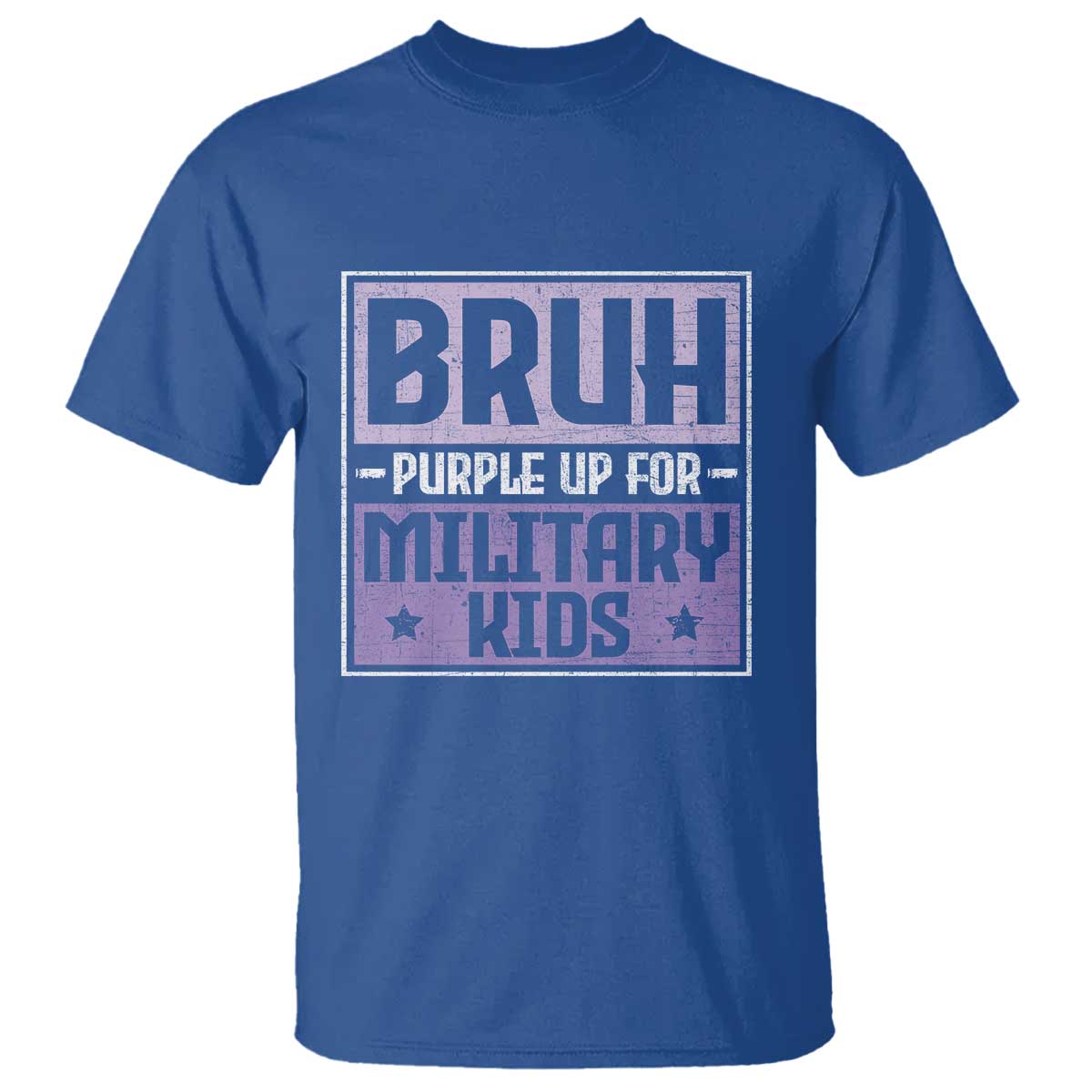 Bruh Purple Up For Military Kids T Shirt Support Military Kids