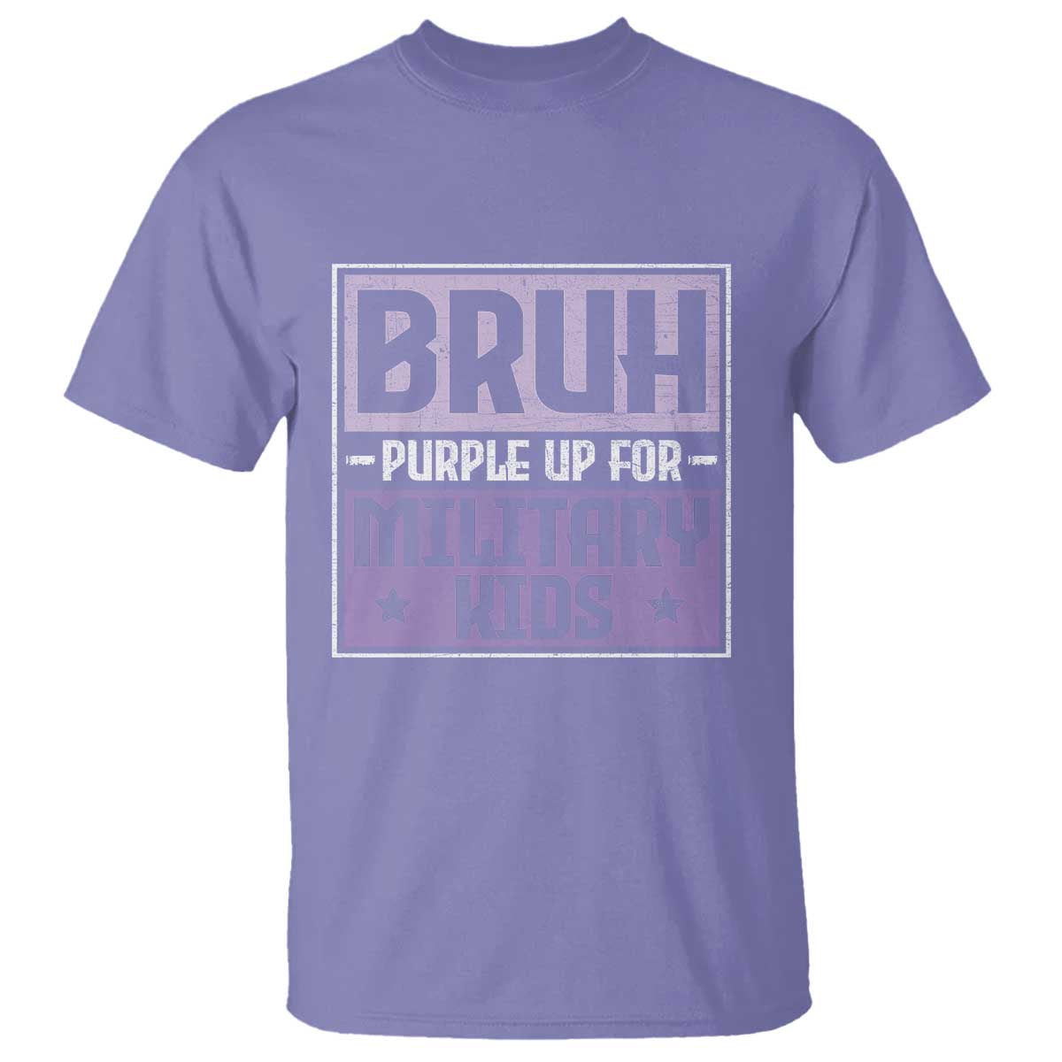 Bruh Purple Up For Military Kids T Shirt Support Military Kids