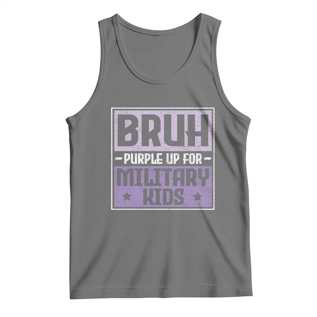 Bruh Purple Up For Military Kids Tank Top Support Military Kids
