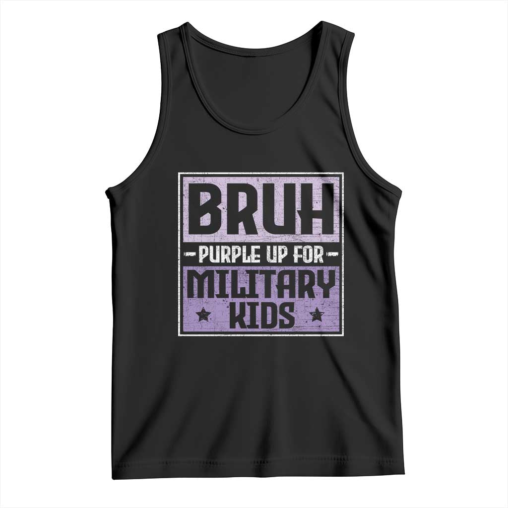 Bruh Purple Up For Military Kids Tank Top Support Military Kids