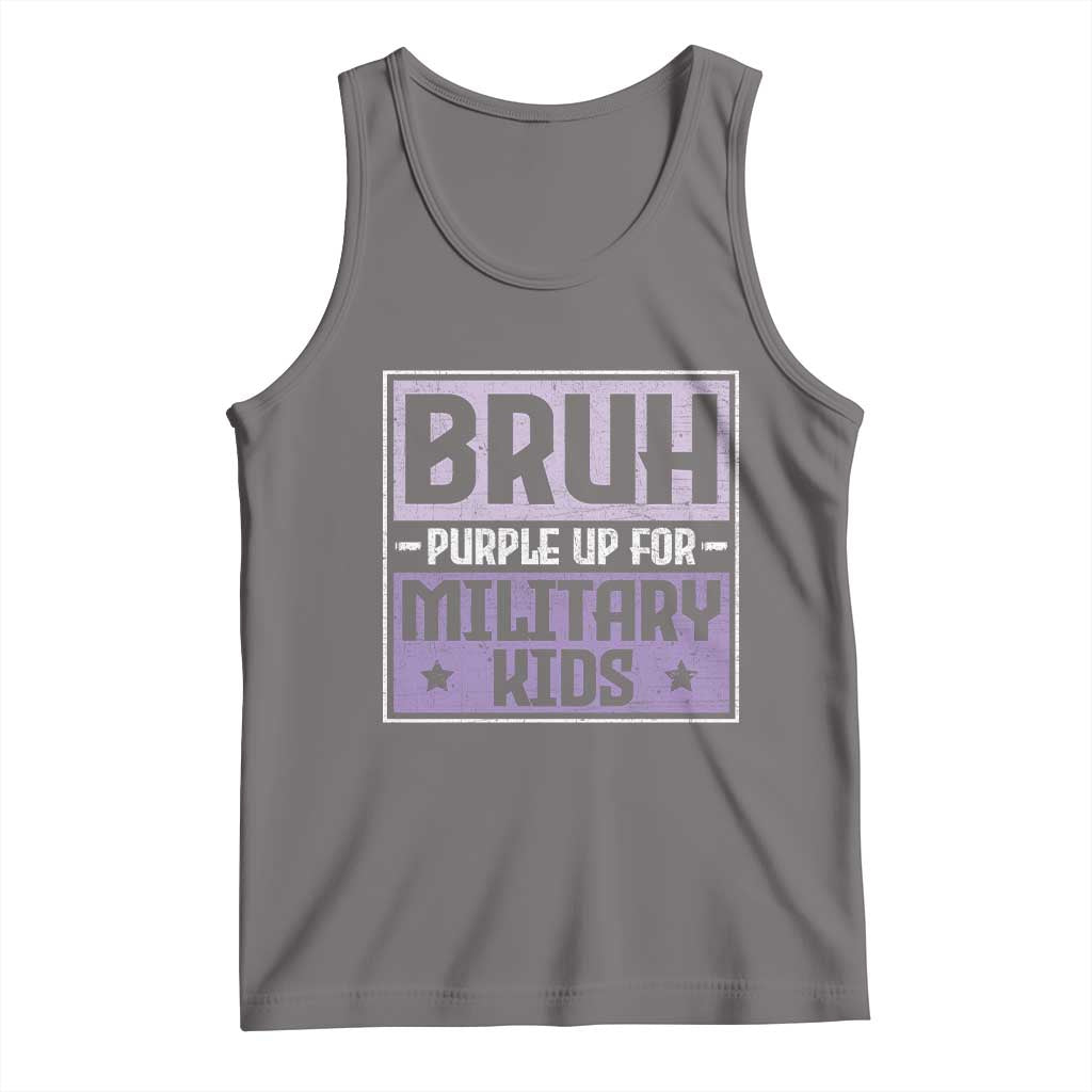 Bruh Purple Up For Military Kids Tank Top Support Military Kids