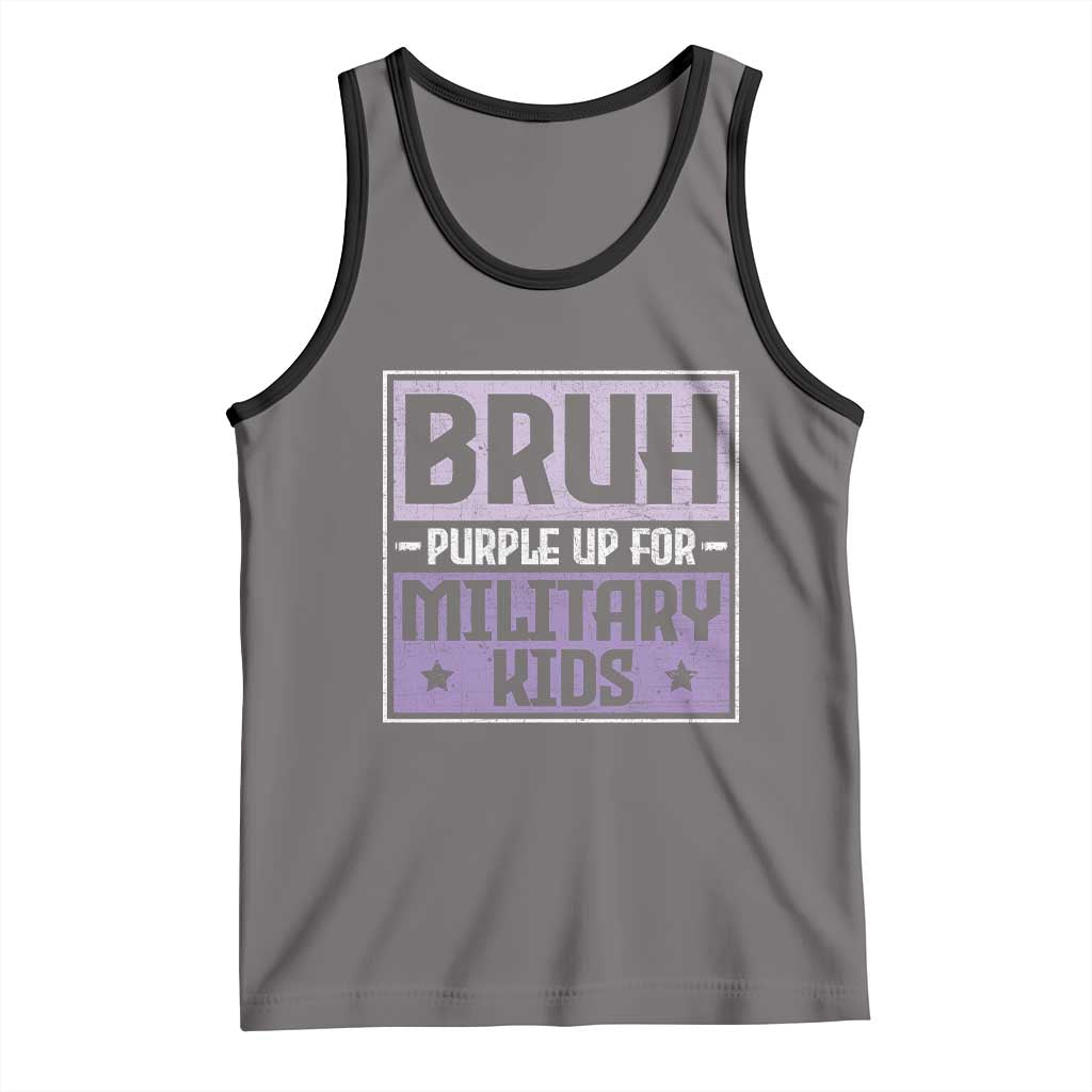 Bruh Purple Up For Military Kids Tank Top Support Military Kids