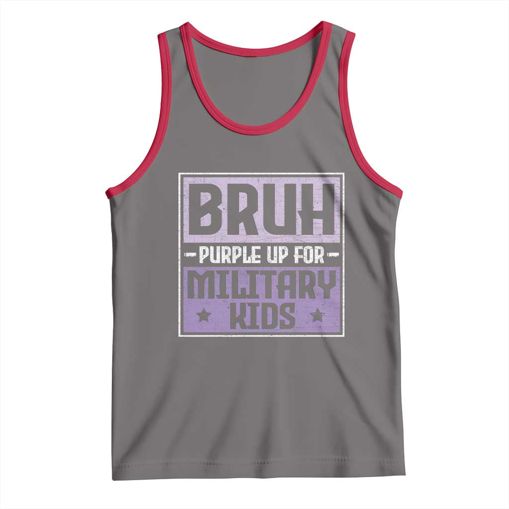 Bruh Purple Up For Military Kids Tank Top Support Military Kids