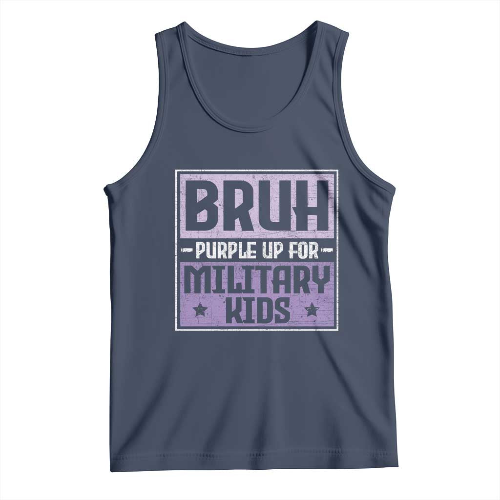 Bruh Purple Up For Military Kids Tank Top Support Military Kids